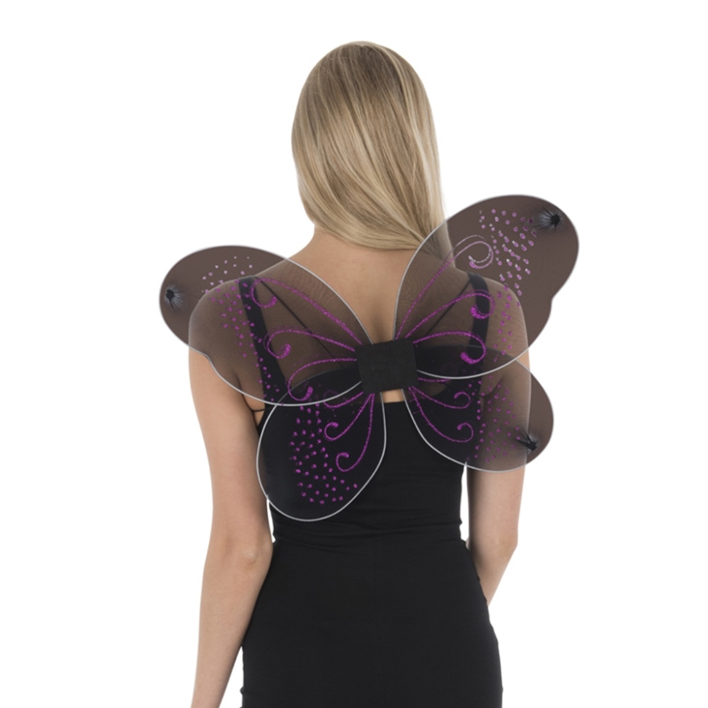 Zac's Alter Ego - Fairy with glitter design Wings - Black/Pink